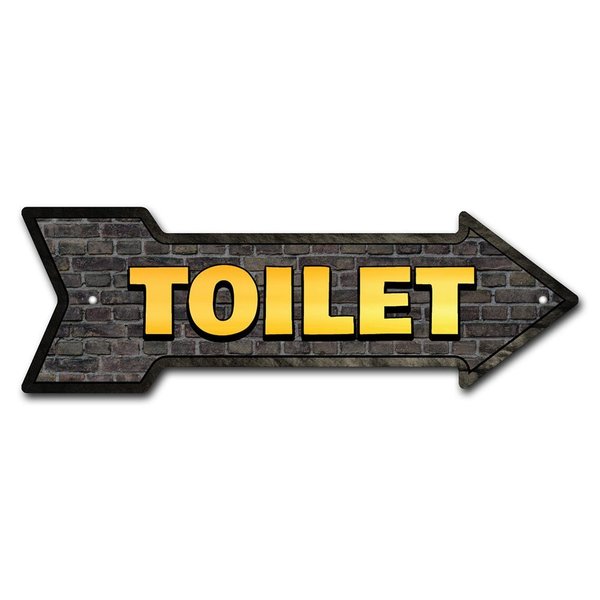 Signmission Toilet Arrow Sign Funny Home Decor 18in Wide P-ARROW-999565